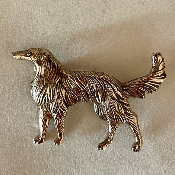 Vintage Gold Tone Borzoi Pin - 1960’s - Picture 1 of 6
